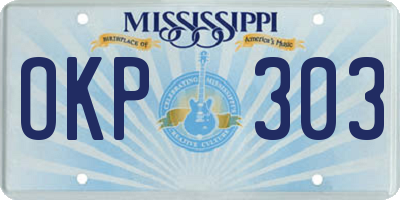 MS license plate OKP303