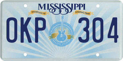 MS license plate OKP304