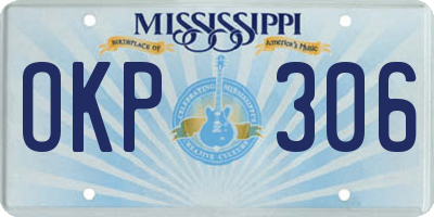 MS license plate OKP306