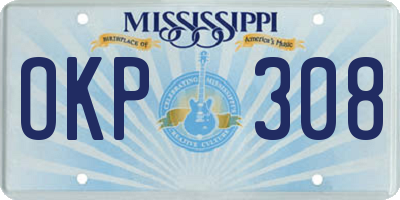 MS license plate OKP308