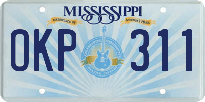 MS license plate OKP311