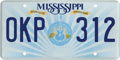 MS license plate OKP312