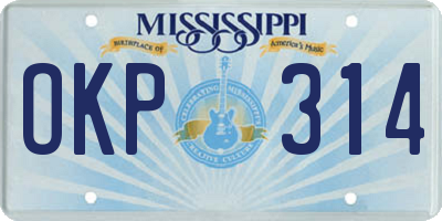 MS license plate OKP314