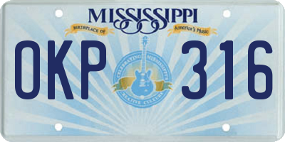 MS license plate OKP316