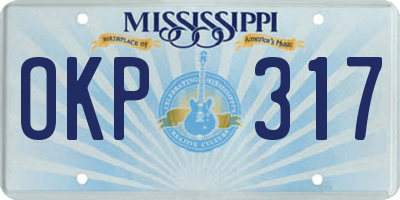 MS license plate OKP317