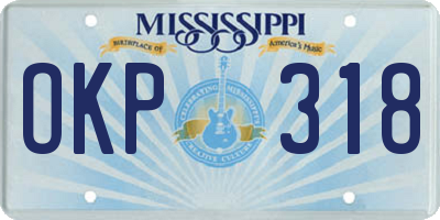 MS license plate OKP318