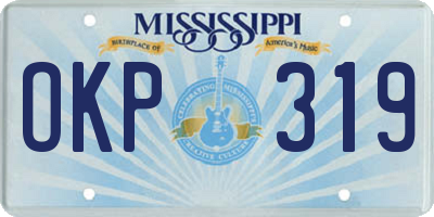 MS license plate OKP319