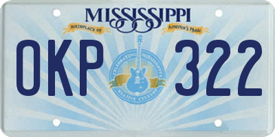 MS license plate OKP322