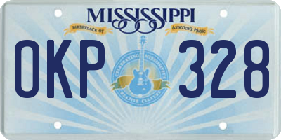 MS license plate OKP328