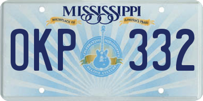MS license plate OKP332