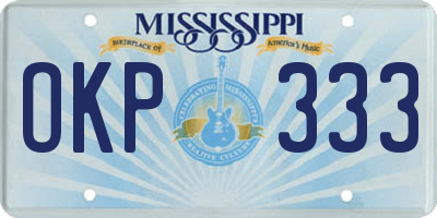 MS license plate OKP333