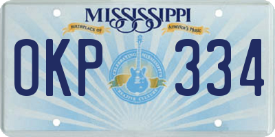 MS license plate OKP334