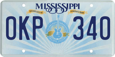 MS license plate OKP340