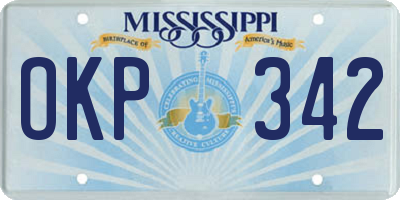 MS license plate OKP342