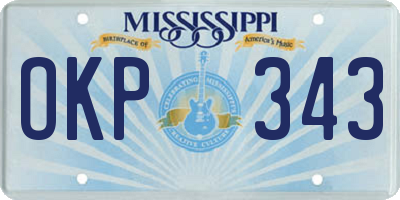 MS license plate OKP343