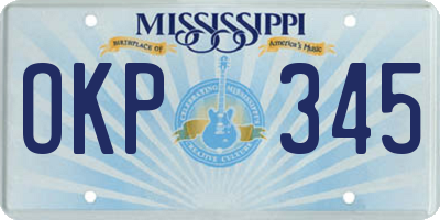MS license plate OKP345