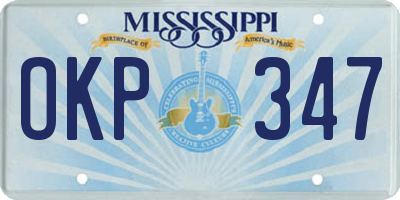 MS license plate OKP347