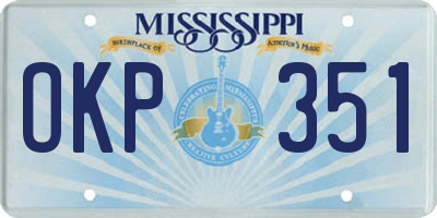 MS license plate OKP351
