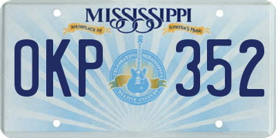 MS license plate OKP352