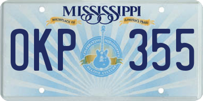 MS license plate OKP355