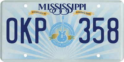 MS license plate OKP358