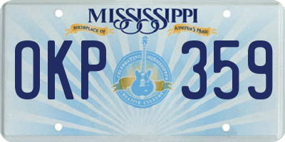 MS license plate OKP359
