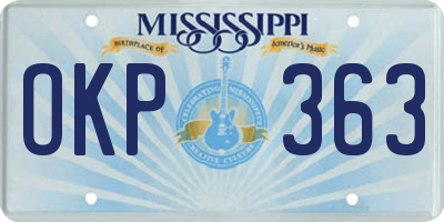 MS license plate OKP363