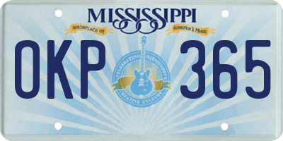 MS license plate OKP365