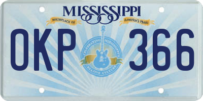 MS license plate OKP366