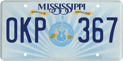 MS license plate OKP367