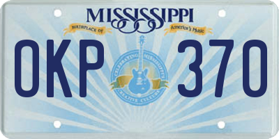 MS license plate OKP370