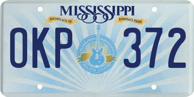 MS license plate OKP372