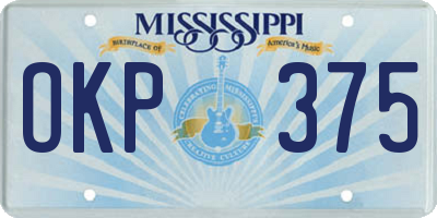 MS license plate OKP375