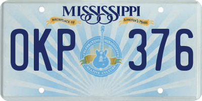 MS license plate OKP376