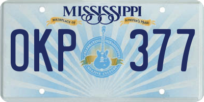 MS license plate OKP377