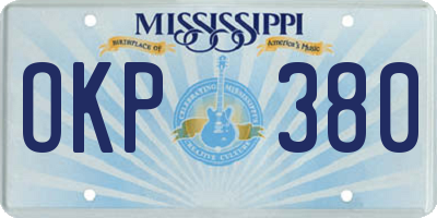 MS license plate OKP380