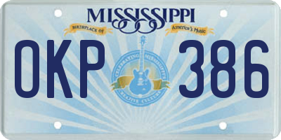 MS license plate OKP386