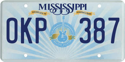 MS license plate OKP387