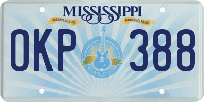 MS license plate OKP388