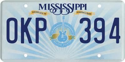 MS license plate OKP394