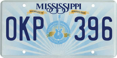 MS license plate OKP396