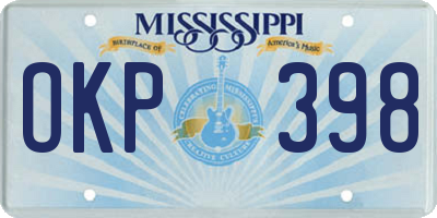 MS license plate OKP398