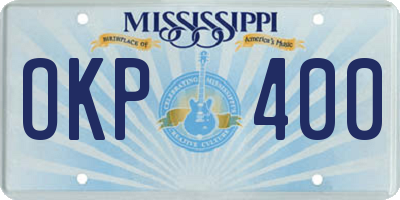 MS license plate OKP400