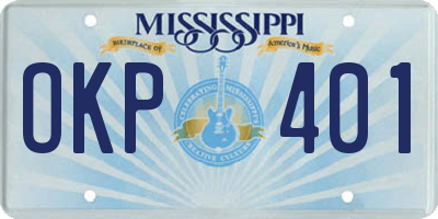 MS license plate OKP401