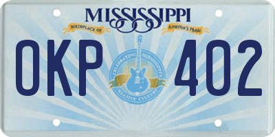MS license plate OKP402