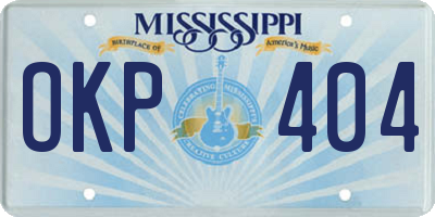 MS license plate OKP404