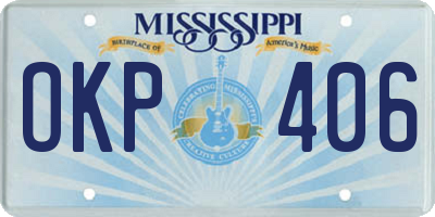 MS license plate OKP406