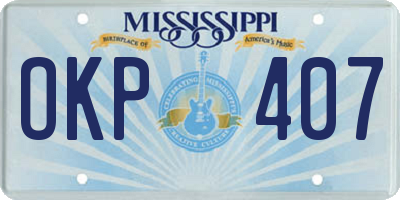 MS license plate OKP407