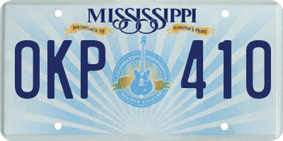MS license plate OKP410