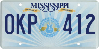 MS license plate OKP412